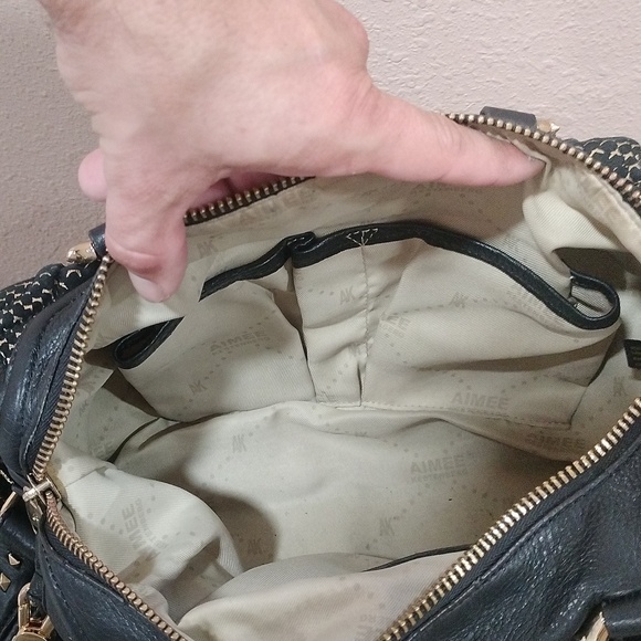 Aimee Kestenberg Black and gold satchel bag. - Picture 14 of 16